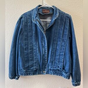 Sergio Valente | Vintage | Pleated Denim Bomber Jacket